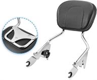 chrome triple plated quick-detach backrest sissy bar with pad for harley touring road king electra road street glide 2009-2021 логотип