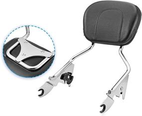 img 4 attached to Chrome Triple Plated Quick-Detach Backrest Sissy Bar with Pad for Harley Touring Road King Electra Road Street Glide 2009-2021