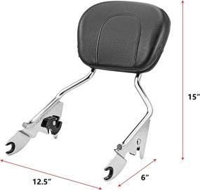 img 2 attached to Chrome Triple Plated Quick-Detach Backrest Sissy Bar with Pad for Harley Touring Road King Electra Road Street Glide 2009-2021