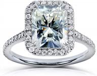 radiant-cut moissanite engagement ring in 14k white gold, 3 carat total weight - kobelli logo