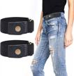 2 pack/4 pack no buckle elastic belts for women & men - unisex stretch belt with 2 loops, buckle-free jeans pants accessory logo