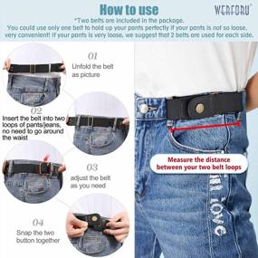 img 1 attached to 2 Pack/4 Pack No Buckle Elastic Belts For Women & Men - Unisex Stretch Belt With 2 Loops, Buckle-Free Jeans Pants Accessory