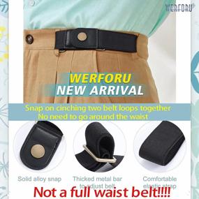 img 3 attached to 2 Pack/4 Pack No Buckle Elastic Belts For Women & Men - Unisex Stretch Belt With 2 Loops, Buckle-Free Jeans Pants Accessory