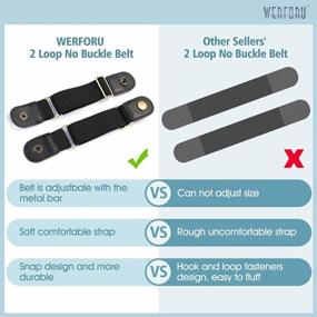 img 2 attached to 2 Pack/4 Pack No Buckle Elastic Belts For Women & Men - Unisex Stretch Belt With 2 Loops, Buckle-Free Jeans Pants Accessory