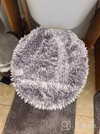 img 1 attached to Plush Chenille Shag Toilet Lid Cover - Ultra Soft And Machine Washable, Luxury Step Spa Design - Standard Size 18.5"X19.6", In Stylish Light Gray review by Scott Larson