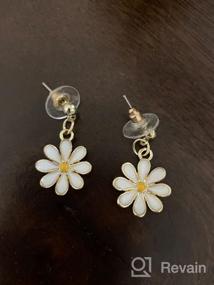 img 6 attached to 🌼 Daisy Flower Stud Earrings: Adorable Chrysanthemum Dangle Earring, Delicate Sun Flower Drop Earring for Women/Girls' Jewelry