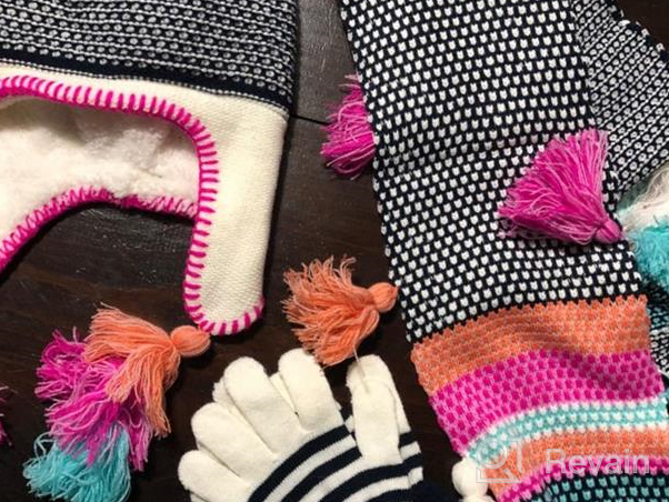 img 1 attached to 🧣 PEAK 2 PEAK Girls and Boys 3 Piece Beanie Hat Scarf and Glove Matching Set: Warm and Stylish Accessories for Kids [4015] review by Denise Francis