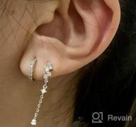 img 1 attached to 💧 Sparkling SLUYNZ 925 Sterling Silver CZ Hoop Earrings - Water Droplets Dangle for Women & Teen Girls review by Scott Kulothungan