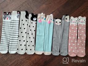 img 7 attached to Knee High Cartoon Animal 🧦 Warm Cotton Socks for Colorful City Girls
