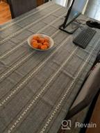 img 1 attached to Grey Cotton Linen Table Cloth For 6-8 Seats - OstepDecor Stitching Tassel 55 X 86 Inch Rectangle/Oblong Table Cover review by Barbara Zepeda