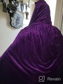 img 5 attached to Habibee Reversible Hooded Velvet Cloak For Halloween Cosplay Costumes - Long Unisex Cape