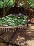 img 1 attached to Zupapa Quilted Double Hammock, 2 Person Hammock With Spreader Bar And Detachable Pillow, Heavy-Duty Hammock Perfect For Patio Yard, Large Hammocks With Carrying Bag review by Stephen Good