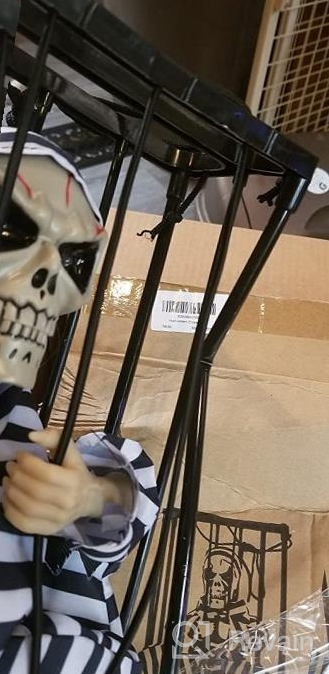 img 1 attached to Halloween Animatronic Talking Prisoner Decoration With Motion Sensor And Light - Spooky Indoor/Outdoor Prop For Kids And Adults | Clearance Halloween Décor review by Badazz Webb