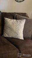 img 1 attached to Navy Blue 18X18 Inch Outdoor Pillow Cover With Burlap Linen Trim And Tailored Edges - Phantoscope Farmhouse Decorative Throw Pillow. review by Dennis Black