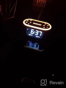 img 5 attached to Housbay Glow Маленький будильник-радио для спален с 7-цветным ночным светом, двойным будильником, диммером, зарядным устройством USB, резервным аккумулятором, таймером сна, FM-радио с таймером автоматического отключения для кровати