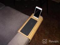 img 1 attached to Enhance Your Comfort With GEHE Sofa Arm Tray Table - 360° Rotating Phone Holder, Flexible & Foldable Design, Perfect For Drinks, Snacks, Remote Control, And Phone! review by Justin Gore