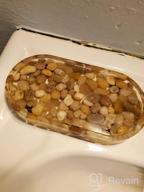 img 1 attached to Natural Stone Pebbles Vanity Tray For Bathroom, Kitchen, And Countertop Soap Storage review by Terry Reed