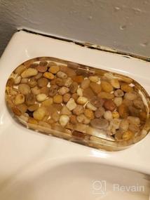 img 5 attached to Natural Stone Pebbles Vanity Tray For Bathroom, Kitchen, And Countertop Soap Storage