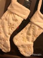 img 1 attached to Add Festive Charm To Your Home With AOGU'S Sequin Snowflake Christmas Stockings - Set Of 3! review by Jason Pinkney