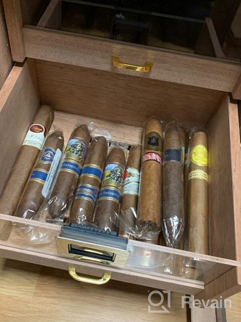 img 1 attached to Cigar Aficionados Rejoice: Woodronic'S Digital Humidor Cabinet For 100-150 Cigars, Spanish Cedar Lining, And 2 Crystal Gel Humidifiers In A Glossy Ebony Finish - Perfect Gift For Fathers! review by Nick Ward