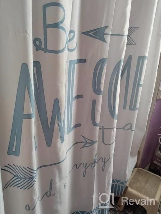 img 1 attached to Add Style And Inspiration To Your Bathroom With MDesign'S Be Awesome Shower Curtain In Almond - Durable, Easy-Care, And Machine Washable review by Lauren Morrison