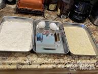 img 1 attached to Upgrade Your Kitchen With HULISEN'S Large Stainless Steel Breading Trays Set Of 3 - Perfect For Marinating Meat And Coating Delicious Fish And Breadcrumb Dishes review by Anthony Cano
