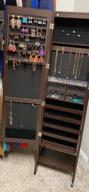 img 1 attached to YOKUKINA LED Jewelry Cabinet Armoire, Large Storage Lockable Organizer With Frameless Free Standing Dressing Mirror (Black) review by Danielle Rogers
