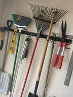 img 1 attached to Efficiently Organize Your Tools: Heavy Duty 64-Inch Garden Tool Organizer With Adjustable System, 4 Rails, And 16 Hooks For Wall Mounting review by Eric Jenkins