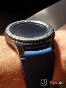 img 6 attached to Мягкий силиконовый сменный ремешок для Samsung Gear S3 Frontier/S3 Classic/Galaxy Watch 46 мм и Ticwatch Pro S2/E2 - красный черный ремешок NotoCity для улучшенного стиля и комфорта.