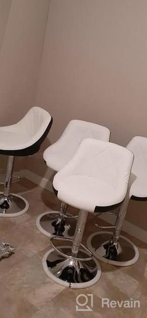 img 1 attached to Upgrade Your Bar Area With Magshion'S Deluxe Faux Leather Swivel Bar Stools Set Of 4 - Style02-Mixed, Mixed Gray review by Lucia Sempf