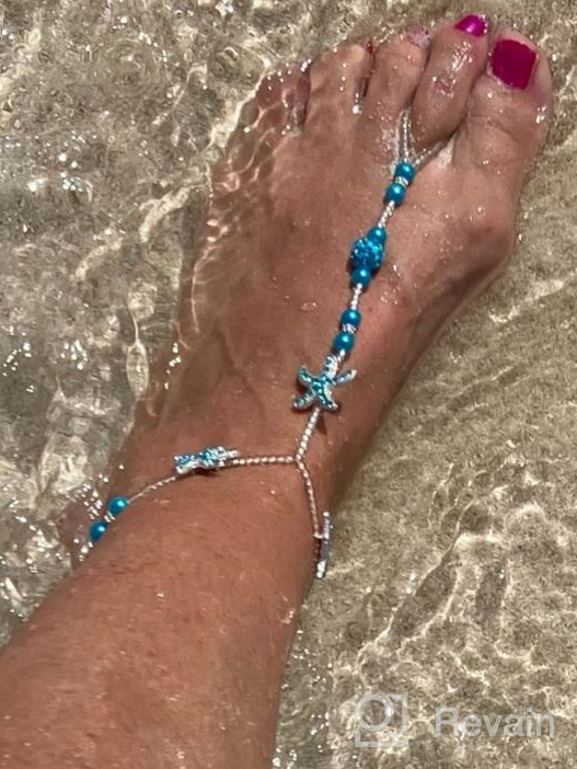 img 1 attached to Add Elegance To Your Beach Wedding Look With Bienvenu Pearl Anklet Chain Bracelet Set review by Jenny Davis