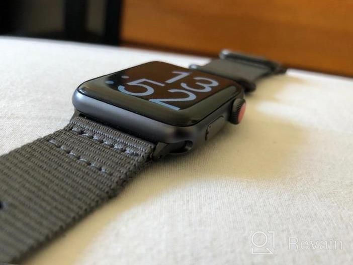 img 1 attached to CARTERJETT XL Nylon Sport Band Compatible With Apple Watch Series 6 5 4 3 2 1 - 44Mm/42Mm Red/Black Canvas Military Style Strap Replacement review by Smiley Edwards
