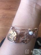 img 1 attached to Inspirational Graduation Gifts Bracelet - Hidepoo She Believed She Could So She Did Bangle 🎓 Charm Bracelet with Engraved Inspirational Compass Initial Charm - Perfect Friendship Graduation Gifts for Her 2021 review by Sara Daly