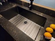 img 1 attached to TORVA 25X18 Inch Gloss Black Ceramic Coating NanoTek Undermount Kitchen Sink With PVD Coated Gunmetal And Stainless Steel - Perfect For Wet Bars And Prep Areas review by Kendrick Dooley