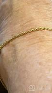 img 1 attached to Miabella Italian 2mm, 3mm Diamond-Cut Braided Rope Chain Anklet Ankle Bracelet - 18K Gold Over 🌟 Sterling Silver for Women, Teen Girls - Available in 9 or 10 Inch - 925 Made in Italy review by Profit Gilley