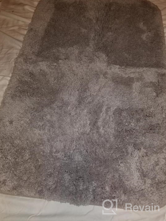 img 1 attached to Shaggy Non-Slip U-Shaped Mat For Toilet, Machine Washable Bathroom Rug, Contour Bath Rug With Cream White Color - Ideal For Tub, Shower And Floor Décor review by Jason Masango