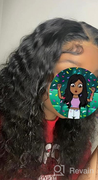 img 1 attached to 26 Inch Pizazz 99J Burgundy Deep Wave Human Hair Lace Front Wig Pre Plucked 13X4 HD Transparent Lace Frontal With Baby Hair 180 Density For Black Women review by Mark Fleming