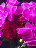 картинка 1 прикреплена к отзыву 6 шт. искусственные стебли орхидеи цвета фуксии-большое цветение настоящее прикосновение фаленопсис для домашнего свадебного украшения от Oliver Phelps