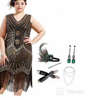 img 1 attached to Plus Size 1920S Flapper Dress By BABEYOND - V Neck, Beaded & Fringed review by Ken Booker
