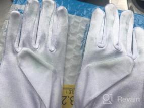 img 4 attached to Великолепные атласные перчатки для особых случаев, свадеб и вечеринок - Короткие перчатки для официальных детских платьев для конкурсов от Tandi Girls.