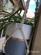 img 1 attached to Pack Of 2 POTEY 620102 Black Macrame Plant Hangers With Beads - 35 Inch 4-Legged Hanging Planter For Indoor/Outdoor Home Decor, No Tassels, With 4 Hooks Included review by Lucas Hale