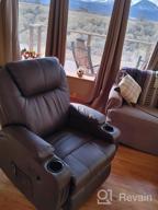 img 1 attached to JUMMICO Massage Recliner Chair With Heating, 360° Swivel And Rocking, Home Leather Sofa With 2 Cup Holders And Side Pockets For Living Room (Brown) review by David Perez