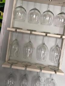 img 6 attached to MyGift Wine Glass Rack - Wall-Mounted Vintage Gray Wood Stemware Rack, 12 Glassware Holder Rack, Wine Glasses Storage Hanger For Bar Kitchen