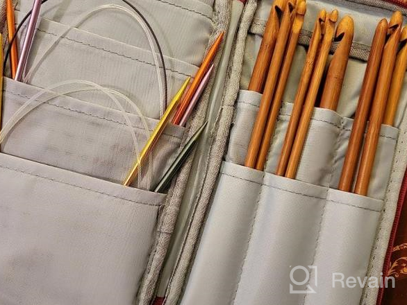 img 1 attached to Portable Knitting Needles And Crochet Hooks Organizer With Zipper, Web Pocket, And Holder Slots - Ideal For Traveling - Katech Knitting Needles Case For All Your Knitting Accessories review by Manny Darawi