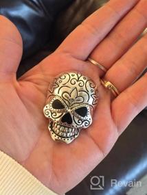 img 5 attached to CHUYUN Vintage Silver Crystal Halloween Skull Head 🎃 Brooch Pin for Shirt - Spooky and Stylish Accessory!