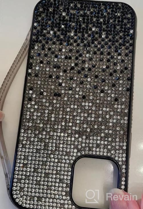 img 1 attached to AHTONG For IPhone 12 Case Gradient Bling Case With Glitter Sparkle Diamond, Shiny Crystal Rhinestone TPU Bumper Protective Case Cover For IPhone 12 Pro,Silver-Black(6.1 Inch) review by Kelly Dorsey
