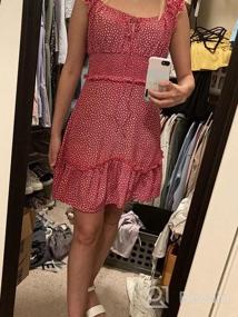 img 8 attached to YOBECHO Women'S Summer Ruffle Sleeve Sweetheart Neckline Printing Dress Mini Dress