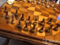 img 1 attached to Handmade Marble Chess Set - Black & Gold With Antique 32 Figure Set - Fits 16-20 Inch Chess Boards - Non-Wooden Game Pieces By RADICALn review by Anthony Record