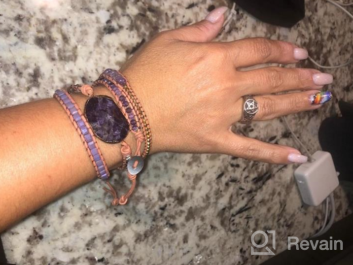 img 1 attached to 📿 YGLINE Boho Handcrafted Natural Stone Wrap Bracelet Collection for Women review by Darby Perkins