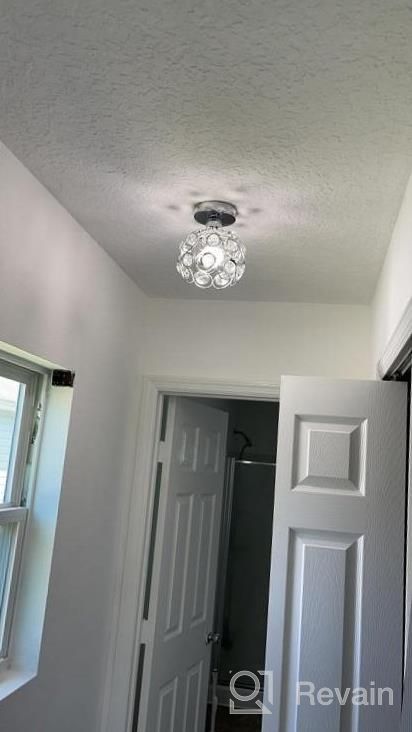 img 1 attached to TISLYCO 2 Pack Mini Semi Flush Mount Ceiling Light Fixture With Clear Shade, Modern Crystal Ceiling Lamp Indoor Close To Ceiling Light Fixtures For Hallway Entryway Bedroom Kitchen Dining Living Room review by Christopher Bates